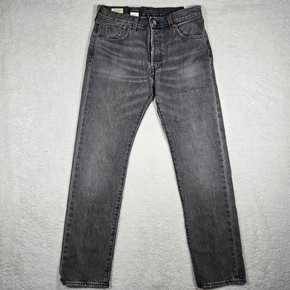 Levis Premium Selvedge 501 93 Straight Jeans Mens 32x32 Faded Black Gray Denim - Picture 2 of 10
